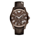 Buy Shop Emporio Armani Valente Classic Brown Dial Brown Leather Strap Watch For Men - AR1609 USA Online