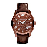 Buy Shop Emporio Armani Valente Classic Brown Dial Brown Leather Strap Watch For Men - AR1609 USA Online