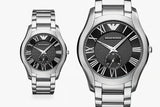 Buy Shop Emporio Armani Valente Quartz Black Dial Silver Steel Strap Watch For Men - AR11086 USA Online
