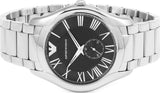 Buy Shop Emporio Armani Valente Quartz Black Dial Silver Steel Strap Watch For Men - AR11086 USA Online