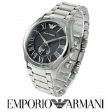 Buy Shop Emporio Armani Valente Quartz Black Dial Silver Steel Strap Watch For Men - AR11086 USA Online