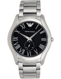 Buy Shop Emporio Armani Valente Quartz Black Dial Silver Steel Strap Watch For Men - AR11086 USA Online