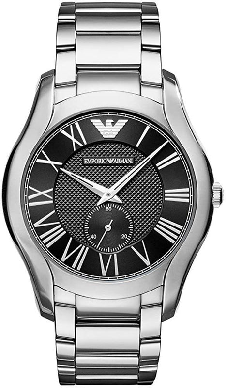 Buy Shop Emporio Armani Valente Quartz Black Dial Silver Steel Strap Watch For Men - AR11086 USA Online