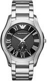 Buy Shop Emporio Armani Valente Quartz Black Dial Silver Steel Strap Watch For Men - AR11086 USA Online