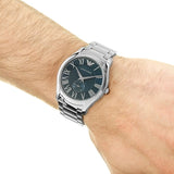 Buy Shop Emporio Armani Valente Quartz Blue Dial Silver Steel Strap Watch For Men - AR11085 USA Online
