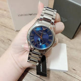 Buy Shop Emporio Armani Valente Quartz Blue Dial Silver Steel Strap Watch For Men - AR11085 USA Online