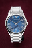 Buy Shop Emporio Armani Valente Quartz Blue Dial Silver Steel Strap Watch For Men - AR11085 USA Online