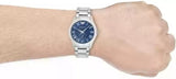 Buy Shop Emporio Armani Valente Quartz Blue Dial Silver Steel Strap Watch For Men - AR11085 USA Online