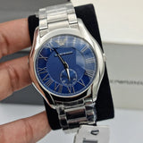 Buy Shop Emporio Armani Valente Quartz Blue Dial Silver Steel Strap Watch For Men - AR11085 USA Online