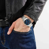 Buy Shop Emporio Armani Valente Quartz Blue Dial Silver Steel Strap Watch For Men - AR11085 USA Online