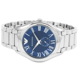 Buy Shop Emporio Armani Valente Quartz Blue Dial Silver Steel Strap Watch For Men - AR11085 USA Online