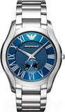 Buy Shop Emporio Armani Valente Quartz Blue Dial Silver Steel Strap Watch For Men - AR11085 USA Online