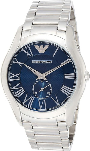 Buy Shop Emporio Armani Valente Quartz Blue Dial Silver Steel Strap Watch For Men - AR11085 USA Online