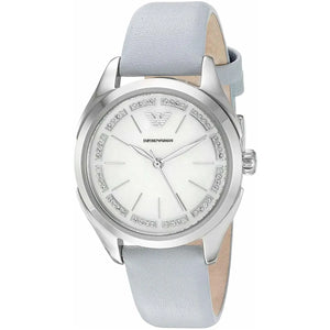 Buy Shop Emporio Armani Valeria Mother of Pearl Dial Blue Leather Strap Watch for Women - AR11032 USA Online