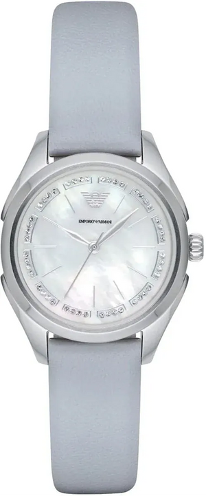 Buy Shop Emporio Armani Valeria Mother of Pearl Dial Blue Leather Strap Watch for Women - AR11032 USA Online