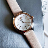 Buy Shop Emporio Armani Valeria Quartz White Dial Beige Leather Strap Watch For Women - AR11031 USA Online