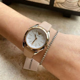 Buy Shop Emporio Armani Valeria Quartz White Dial Beige Leather Strap Watch For Women - AR11031 USA Online