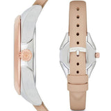 Buy Shop Emporio Armani Valeria Quartz White Dial Beige Leather Strap Watch For Women - AR11031 USA Online