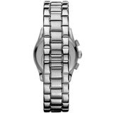 Buy Shop Emporio Armani Velente Chronograph Black Dial Silver Steel Strap Watch For Women - AR0674 USA Online