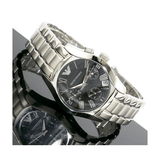 Buy Shop Emporio Armani Velente Chronograph Black Dial Silver Steel Strap Watch For Women - AR0674 USA Online