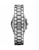 Buy Shop Emporio Armani Velente Chronograph Black Dial Silver Steel Strap Watch For Women - AR0674 USA Online