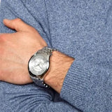 Buy Shop Emporio Armani Velente Chronograph Quartz Silver Dial Silver Steel Strap Watch For Men - AR1702 USA Online