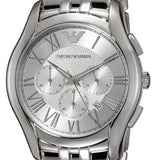 Buy Shop Emporio Armani Velente Chronograph Quartz Silver Dial Silver Steel Strap Watch For Men - AR1702 USA Online