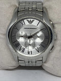 Emporio Armani Velente Chronograph Quartz Silver Dial Silver Steel Strap Watch For Men - AR1702
