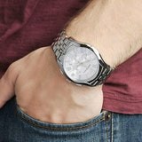 Emporio Armani Velente Chronograph Quartz Silver Dial Silver Steel Strap Watch For Men - AR1702