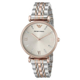Buy Shop Emporio Armani Gianni T Bar Grey Dial Two Tone Steel Strap Watch For Women - AR1840 USA Online