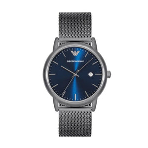 Buy Shop Emporio Armani Luigi Quartz Blue Dial Grey Mesh Bracelet Watch For Men - AR11053 USA Online