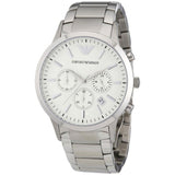 Buy Shop Emporio Armani Renato Chronograph Cream Dial Silver Steel Strap Watch For Men - AR2458 USA Online