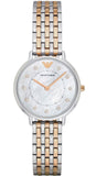 Buy Shop Emporio Armani Gianni T Bar Mother of Pearl Dial Two Tone Steel Strap Watch For Women - AR2508 USA Online