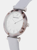 Buy Shop Emporio Armani White Dial Light Blue Leather Strap Watch For Women - AR11002 USA Online
