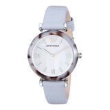 Buy Shop Emporio Armani White Dial Light Blue Leather Strap Watch For Women - AR11002 USA Online