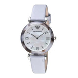 Buy Shop Emporio Armani White Dial Light Blue Leather Strap Watch For Women - AR11002 USA Online