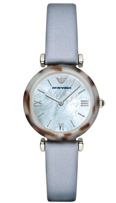 Buy Shop Emporio Armani White Dial Light Blue Leather Strap Watch For Women - AR11002 USA Online