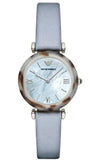Buy Shop Emporio Armani White Dial Light Blue Leather Strap Watch For Women - AR11002 USA Online