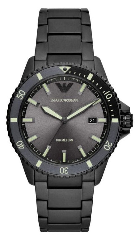 Buy Shop Emporio Armani World Explorer Black Dial Black Steel Strap Watch for Men - AR11398 USA Online