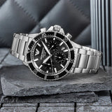 Buy Shop Emporio Armani World Explorer Black Dial Silver Steel Strap Watch for Men - AR11739 USA Online