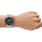 Buy Shop Emporio Armani World Explorer Black Dial Silver Steel Strap Watch for Men - AR11739 USA Online