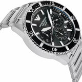 Buy Shop Emporio Armani World Explorer Black Dial Silver Steel Strap Watch for Men - AR11739 USA Online