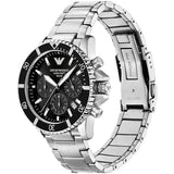 Buy Shop Emporio Armani World Explorer Black Dial Silver Steel Strap Watch for Men - AR11739 USA Online