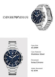 Buy Shop Emporio Armani World Explorer Chronograph Blue Dial Silver Steel Strap Watch for Men - AR11681 USA Online