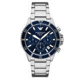 Buy Shop Emporio Armani World Explorer Chronograph Blue Dial Silver Steel Strap Watch for Men - AR11681 USA Online