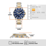 Buy Shop Emporio Armani World Explorer Chronograph Blue Dial Two Tone Steel Strap Watch for Men - AR11740 USA Online