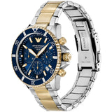 Buy Shop Emporio Armani World Explorer Chronograph Blue Dial Two Tone Steel Strap Watch for Men - AR11740 USA Online