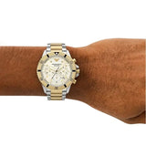 Buy Shop Emporio Armani World Explorer Chronograph Cream Dial Two Tone Steel Strap Watch for Men - AR11606 USA Online