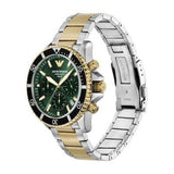 Buy Shop Emporio Armani World Explorer Chronograph Green Dial Two Tone Steel Strap Watch for Men - AR11695 USA Online