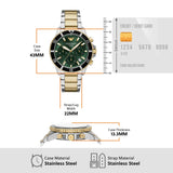 Buy Shop Emporio Armani World Explorer Chronograph Green Dial Two Tone Steel Strap Watch for Men - AR11695 USA Online